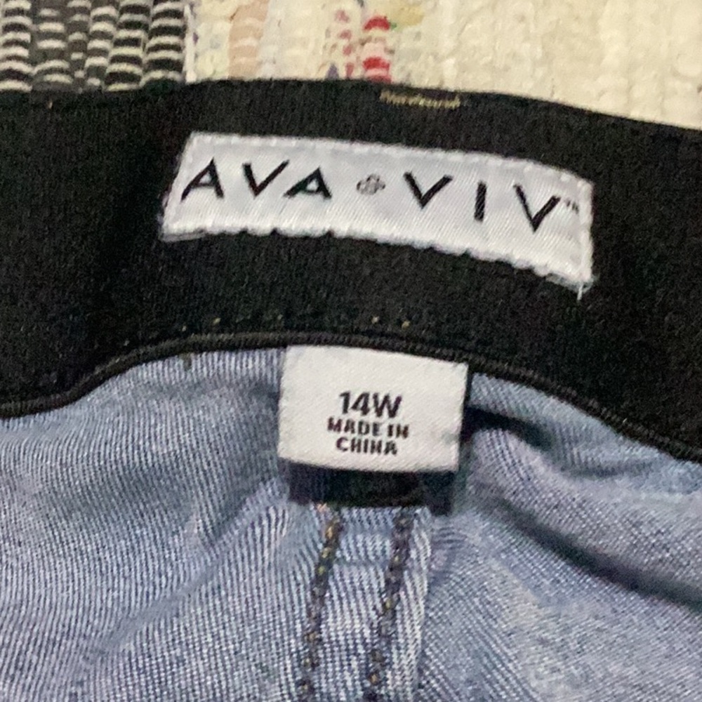 Womens Plus size Jeans AVA &VIV 14W Med rinse denim - Picture 6 of 6